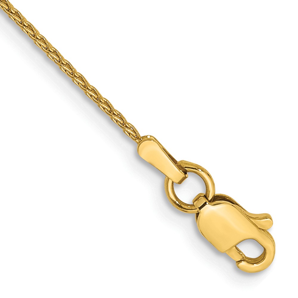 10k 1mm Parisian Wheat Chain Anklet - Image 1