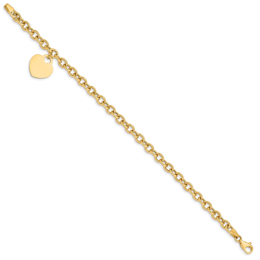 10k Heart Charm Hollow Bracelet - Image 2