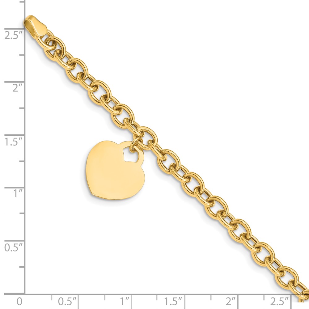10k Heart Charm Hollow Bracelet - Image 3