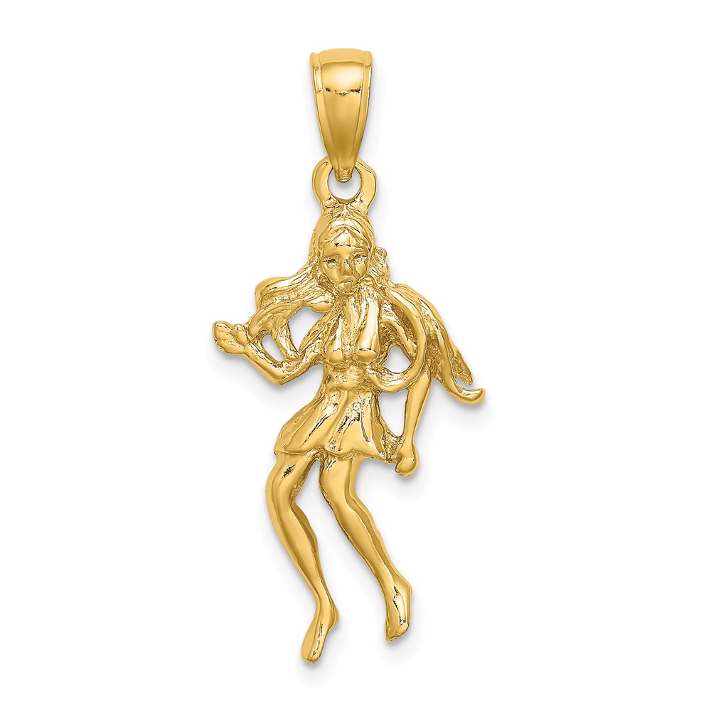 14k Large Virgo Zodiac Charm - Image 1