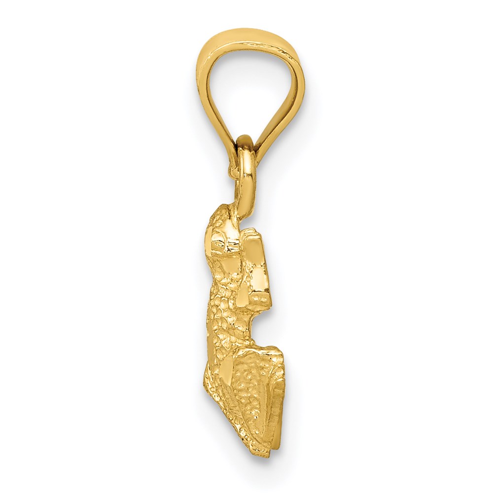 14K Diamond-cut Frog Pendant - Image 2