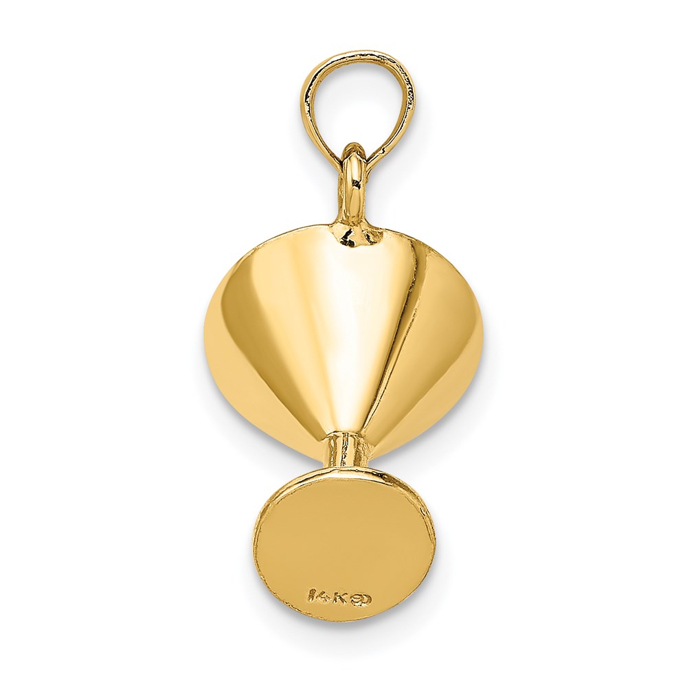 14K 3-D Martini with Green Enameled Olive Charm - Image 3