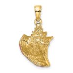 14K 3-D Pink and White Enamel Conch Shell Charm - Image 3
