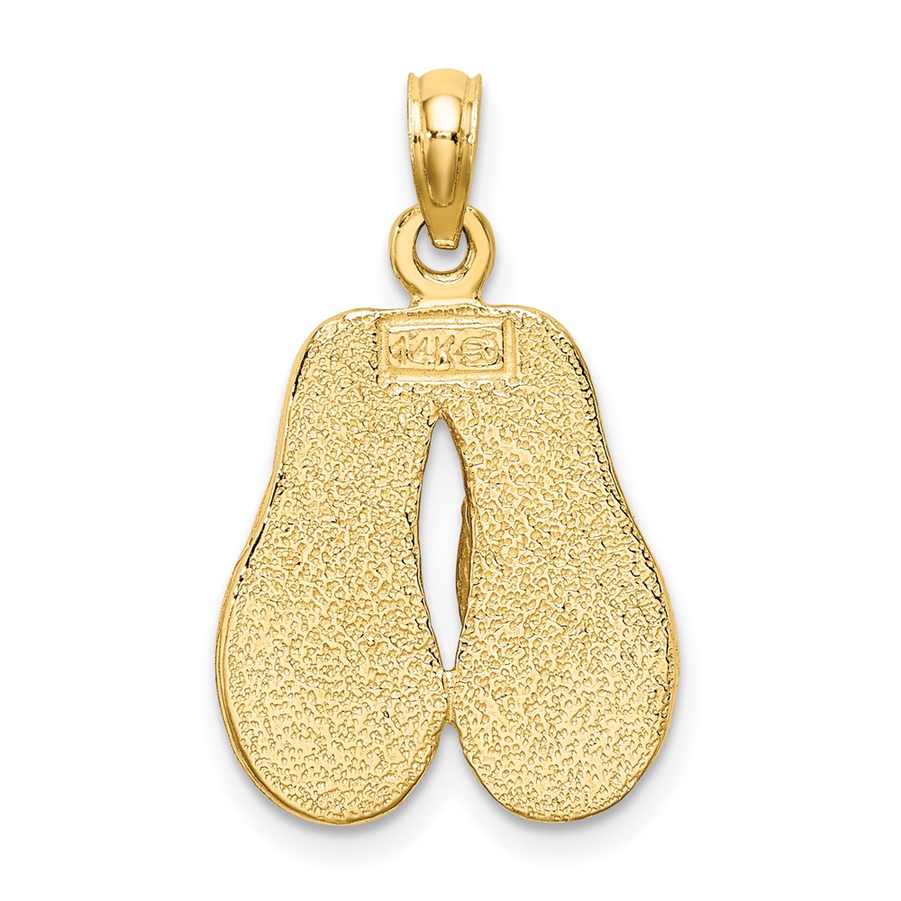 14k 3-D Pink Enameled Double Flip-Flop Charm - Image 4