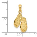 14K  3-D OCEAN CITY Double Flip-flop Charm - Image 3