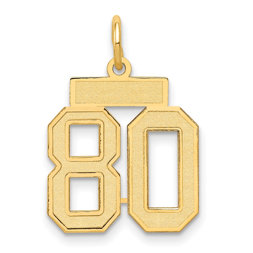 14k Small Satin Number 80 Charm - Image 1