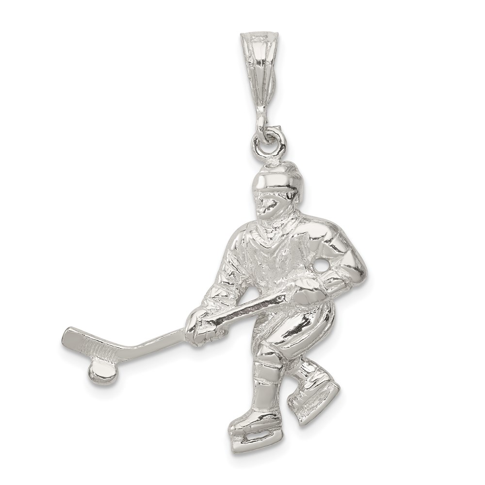Sterling Silver Hockey Player Charm - Image 1