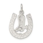 Sterling Silver Horseshoe with Boot Charm - Image 4