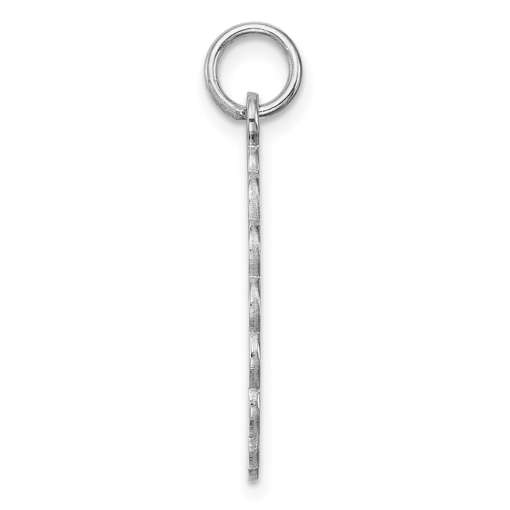 Sterling Silver Rh-plt Engraveable Polished Front/Satin Back Disc Charm - Image 2
