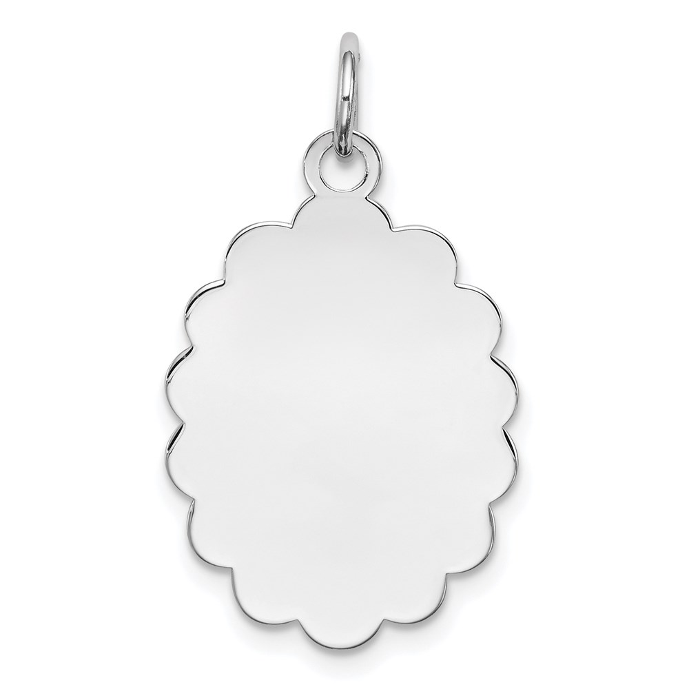 Sterling Silver Rh-plt Engraveable Polished Front/Satin Back Disc Charm - Image 1