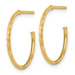 14k Polished 1.2 x 20mm Diamond-cut Solid C-Hoop Post Earrings - Image 2