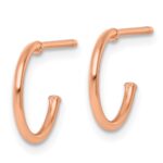14k Rose Gold Polished 1.2 x 12mm Solid C-Hoop Post Earrings - Image 2