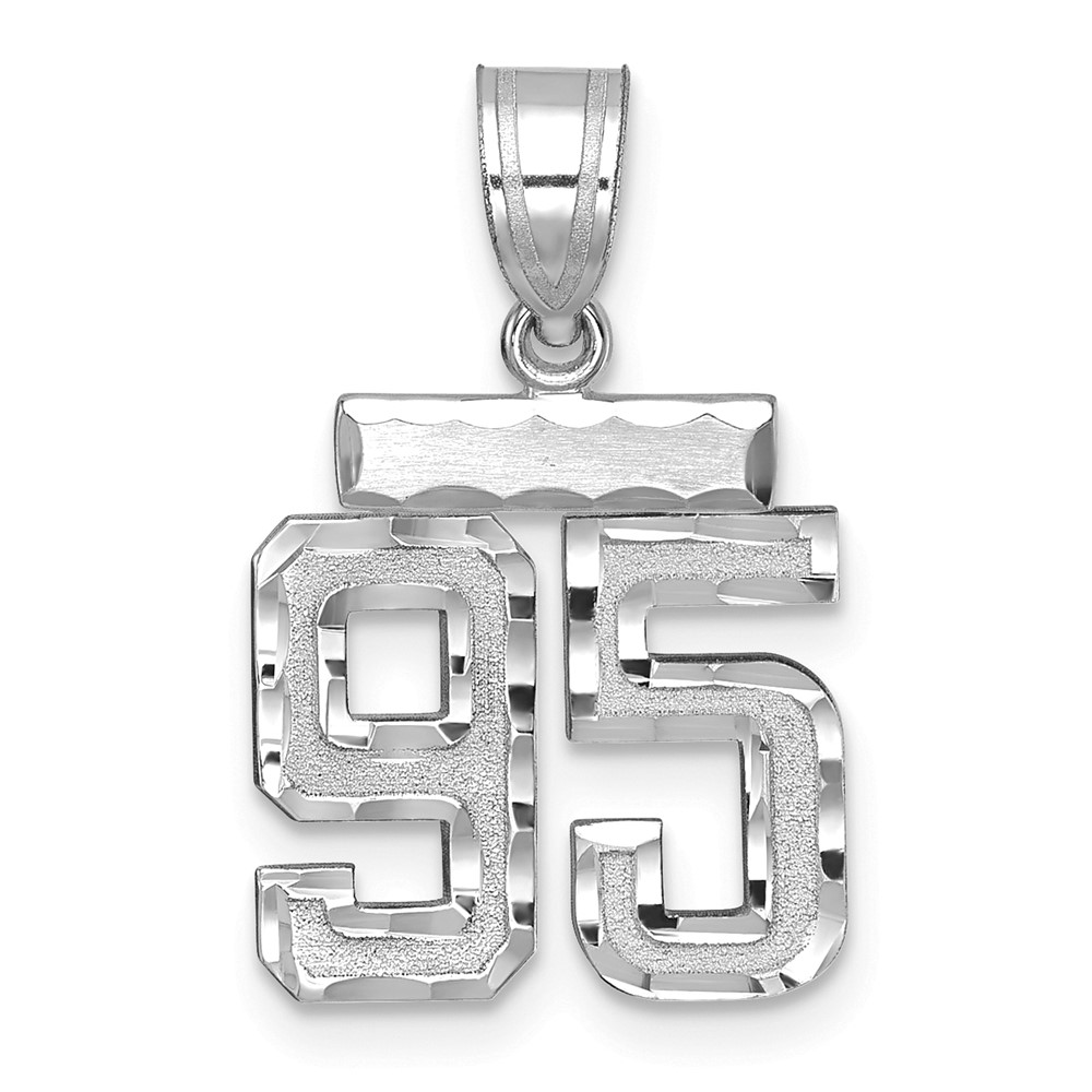 14kw Small Brushed Diamond-cut Number 95 Charm - Image 1