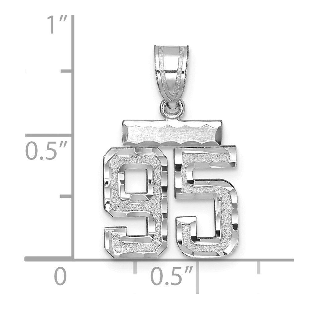 14kw Small Brushed Diamond-cut Number 95 Charm - Image 2