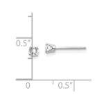 14k White Gold 3mm Round April/White Topaz Stud Earrings - Image 4