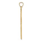 14k Polished Wood Texture Solid Cross Pendant - Image 2