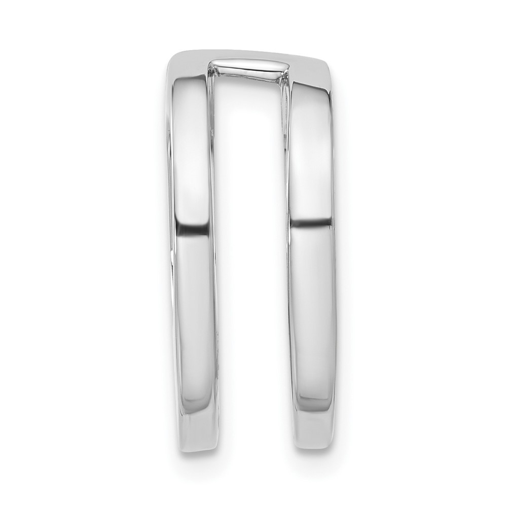 14k White Gold Holds 6mm Stone Slide Mounting Fits up to 6mm Regular/8mm Fancy or Reversible Omega - Image 1