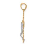10K w/ Rhodium Filigree Crucifix Pendant - Image 2