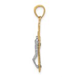 10K w/ Rhodium Filigree Crucifix Pendant - Image 2