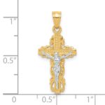 10K w/ Rhodium Crucifix Pendant - Image 3
