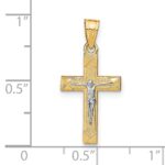 10K w/ Rhodium Small Crucifix Pendant - Image 3