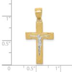 10K w/ Rhodium Crucifix Pendant - Image 3