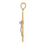 10K w/ Rhodium Diamond-Cut Crucifix Pendant - Image 2