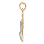 10K w/Rhodium Filigree Crucifix Pendant - Image 2