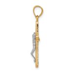 10K w/Rhodium Crucifix Pendant - Image 2