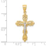 10K w/Rhodium Crucifix Pendant - Image 3