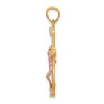 10k Two-tone CZ Crucifix Pendant - Image 2