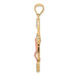 10k Two-tone CZ Crucifix Pendant - Image 2