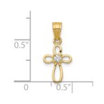 10k Small CZ Cross Pendant - Image 3
