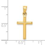 10k Polished Hollow Cross Pendant - Image 3