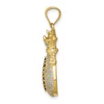 10K Black and Clear CZ Micro Pave Money Bag Pendant - Image 2