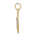 10K W/Rhodium Polished and Textured Angel Pendant - Image 2