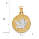 10K W/Rhodium Polished and Textured Angel Pendant - Image 4