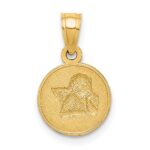 10K W/Rhodium Polished and Textured Angel Pendant - Image 3