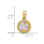 10K W/Rhodium Polished and Textured Angel Pendant - Image 4