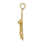 10K Polished Textured Crucifix Pendant - Image 2