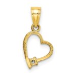 10K CZ Heart Pendant - Image 3