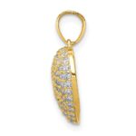 10K CZ Micro Pave Heart Pendant - Image 2
