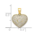 10K CZ Micro Pave Heart Pendant - Image 4