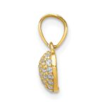 10K CZ Micro Pave Heart Pendant - Image 2