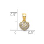 10K CZ Micro Pave Heart Pendant - Image 4