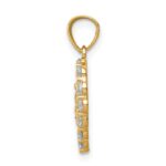 10K Two-Tone W/White Rhodium CZ Guadalupe Heart Pendant - Image 2