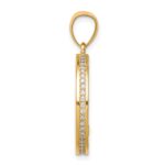 10K W/Rhodium CZ Channel Edge Pave Jesus Face Pendant - Image 2