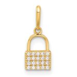 10K Polished CZ Lock Charm
