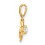 10K Polished CZ Love Knot Charm - Image 2
