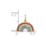 10K Polished CZ Rainbow Charm - Image 4